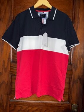 Large denim & Flower Polo Shirt
